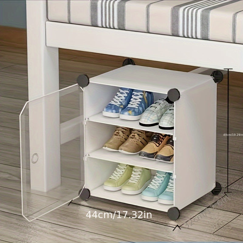Shoes Rack With Dustproof Door Standing Folding Shoes Rack