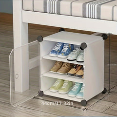 Shoes Rack With Dustproof Door Standing Folding Shoes Rack