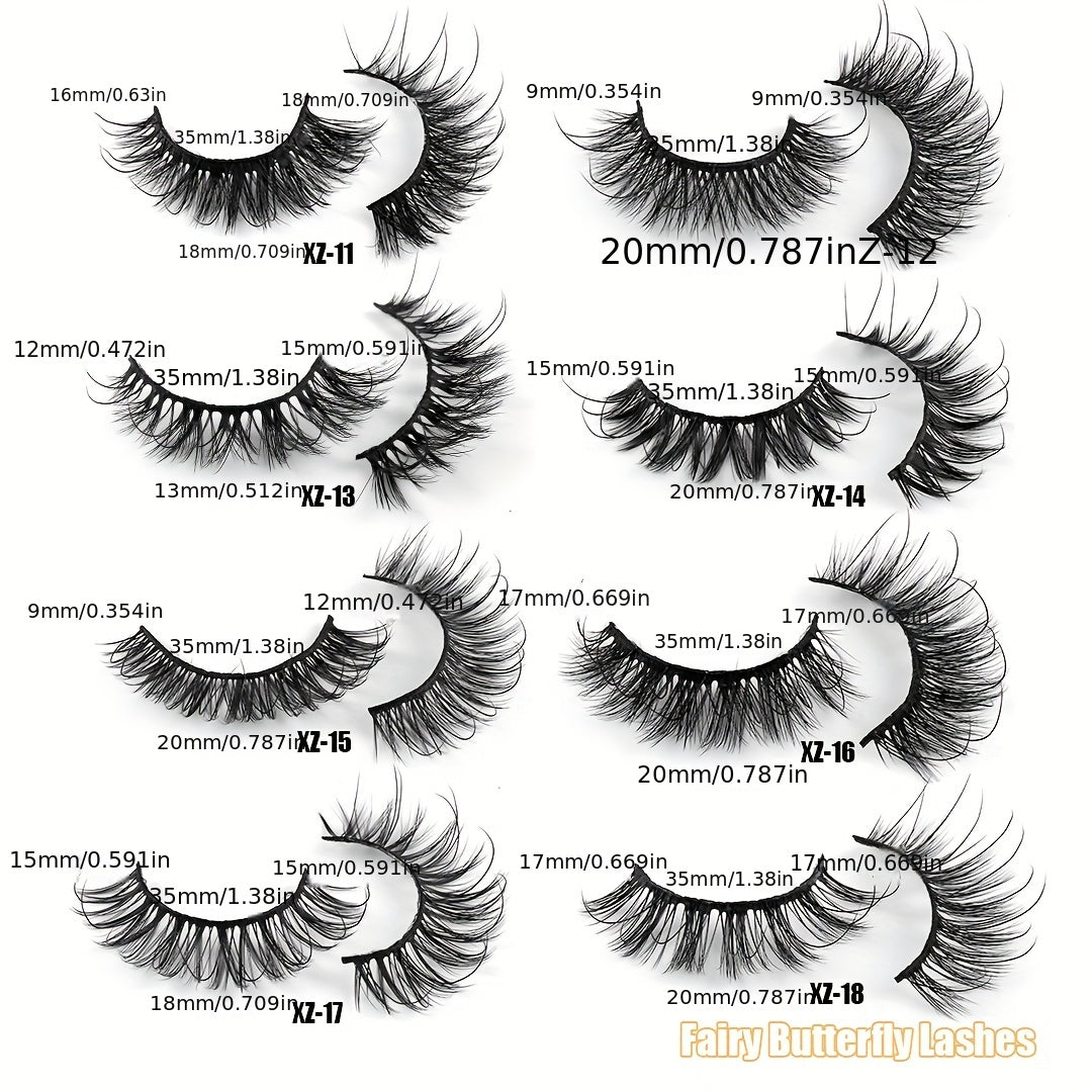 14 Pairs Curling False Eyelashes 8D Three-dimensional Fairy Style