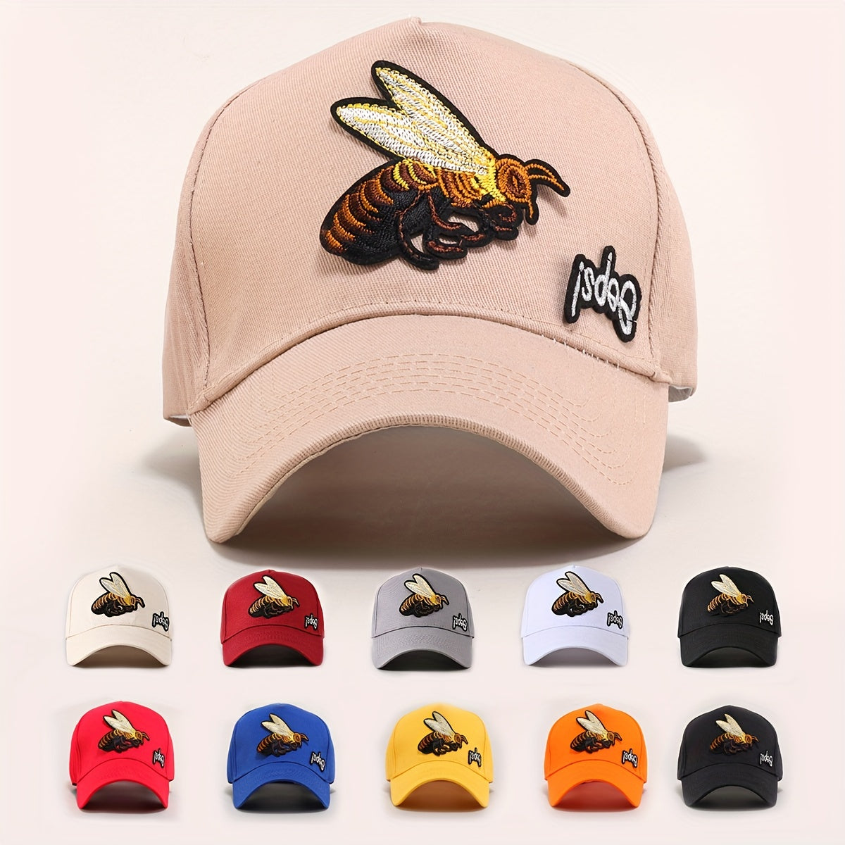 Bee Patch Baseball Cap Sun Hat Lightweight Unisex Dad Hat