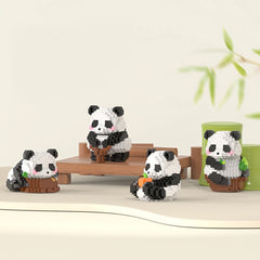 3D Mini Panda Model Building Blocks Toys DIY Assembly Desktop Orname
