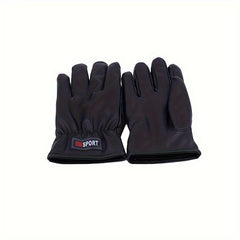 Men's Winter Motorcycle Leather Gloves Thick Cotton Plus Velvet Warm