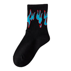 6pcs Kids Flame Print Socks & Gray
