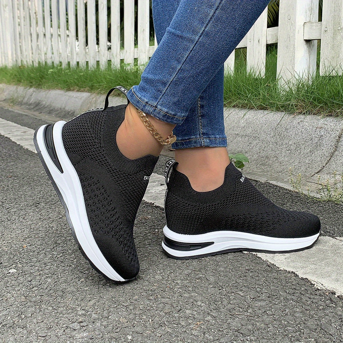 Women's Mesh Slip On Sneakers Low Top Casual Shoes