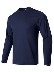 Men's Solid Long Sleeve T-Shirt Quick Dry Moisture Wicking