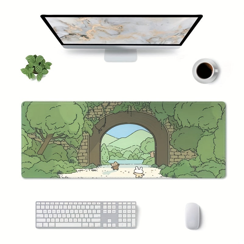 Japanese Style Gaming Mouse Pad 80x29 Non-Slip Rubber Base