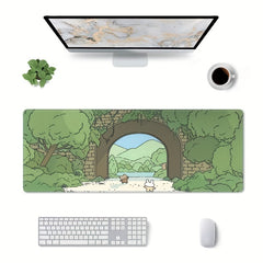 Japanese Style Gaming Mouse Pad 80x29 Non-Slip Rubber Base