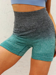 Gradient Yoga Shorts Women Tummy Control Exercise Cycling Activewear