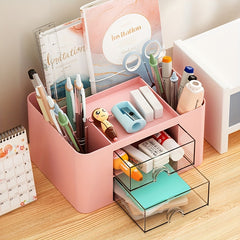 Two Tone Stationery Storage Box for Office Desk Holder