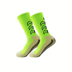 Non-Slip Silicone Athletic Socks for Football - Breathable Mid Calf Socks
