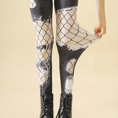 Fishnet Pattern Pantyhose High Waist Elastic Slim Women's Stockings