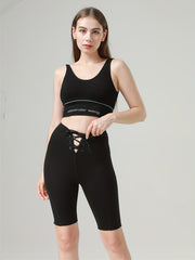 High Waist Sports Shorts Lace up Yoga Running Cycling