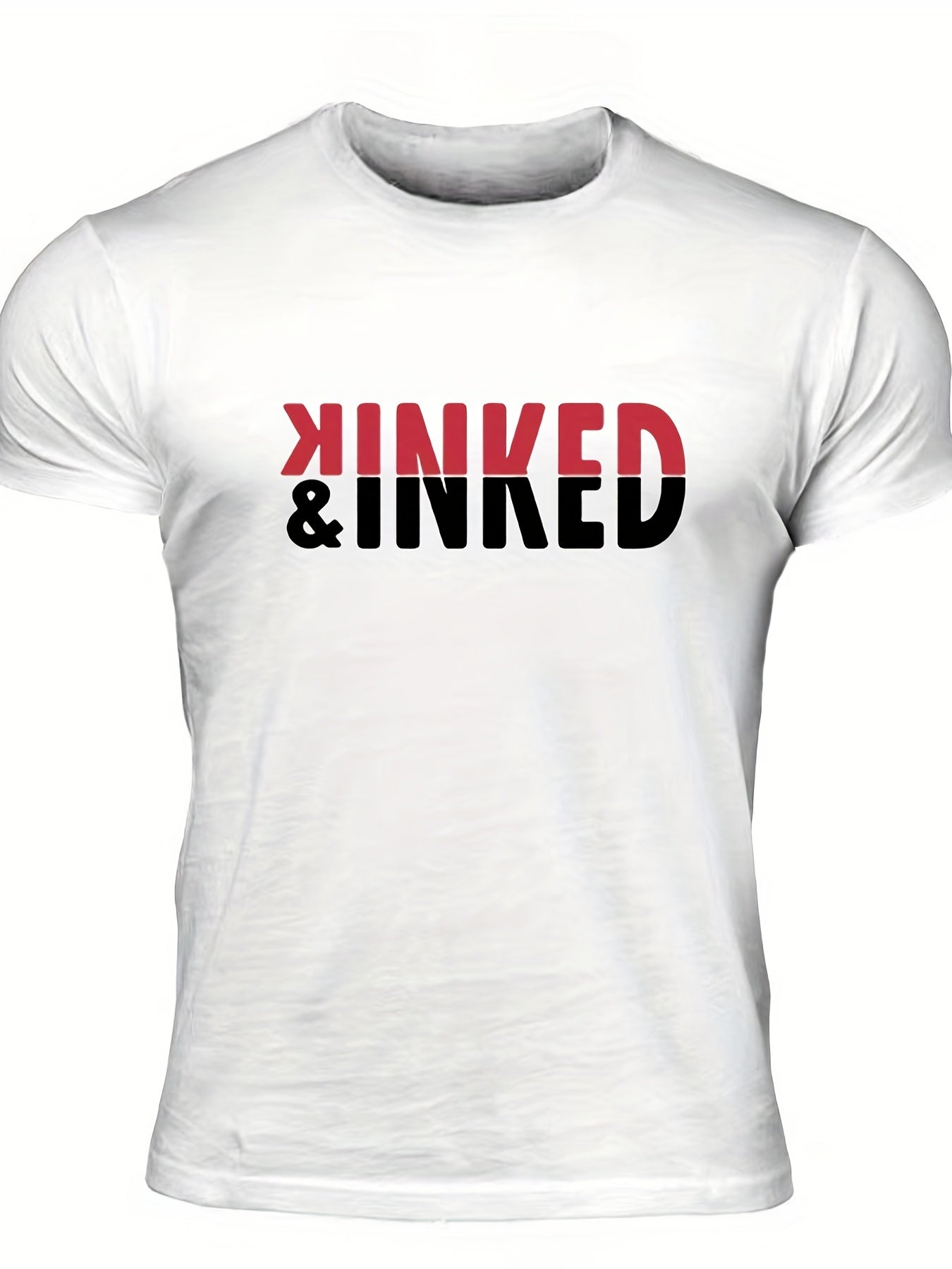 Men's Kinked Print T shirt Crew Neck Tee For Summer