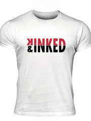 Men's Kinked Print T shirt Crew Neck Tee For Summer