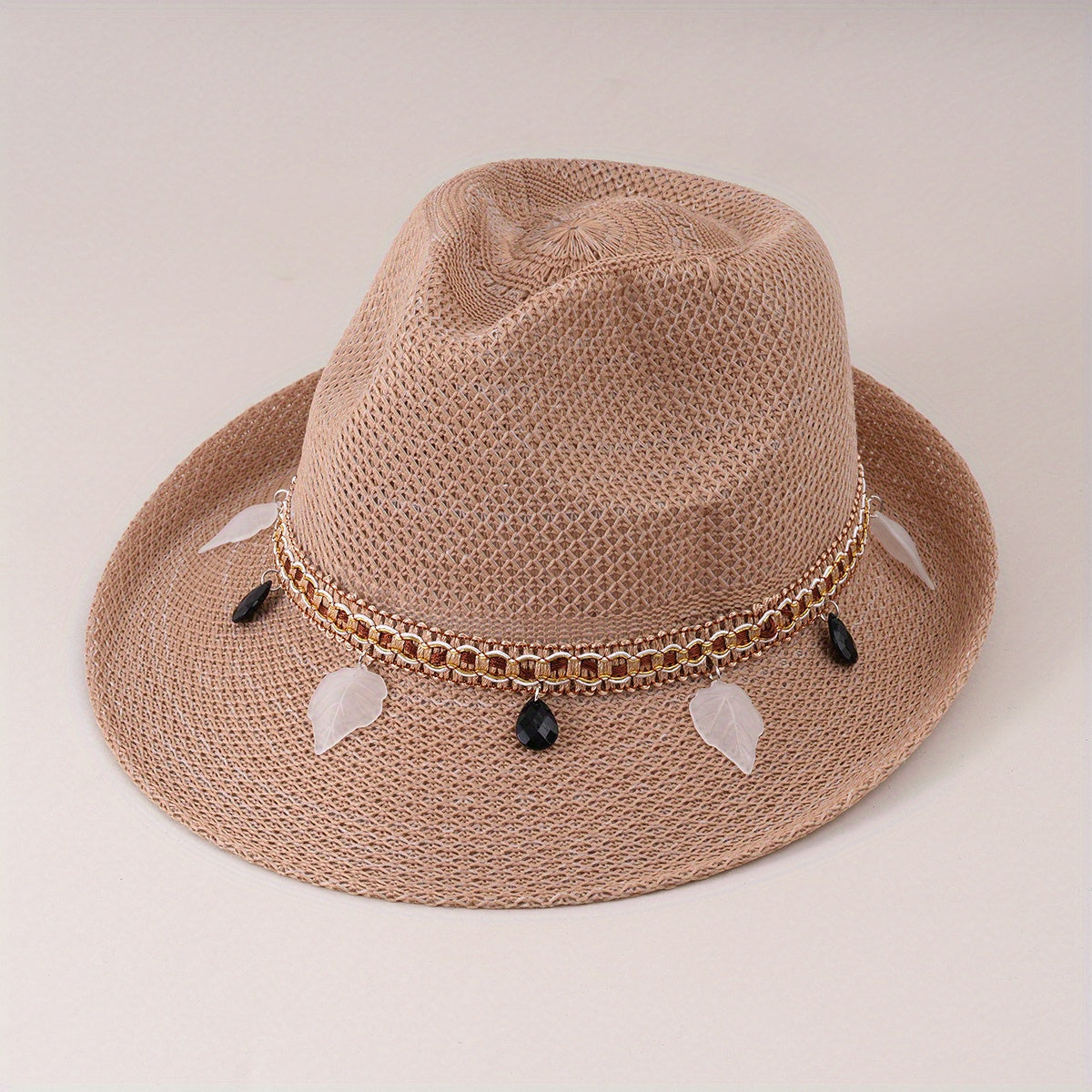 Youth Straw Jazz Top Hat Gentleman Sunshade Outdoor Summer Hat