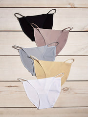5pcs Seamless Solid Panties Soft & Comfy Lingerie Underwear