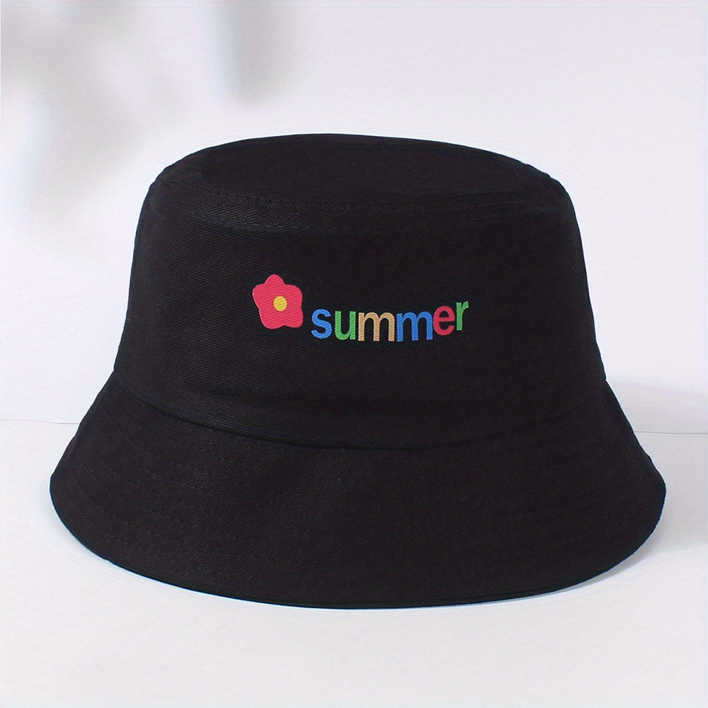 Summer Flower Print Bucket Hat Lightweight Casual Fisherman Cap