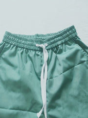 Dual Pockets Drawstring Bermuda Shorts for Women