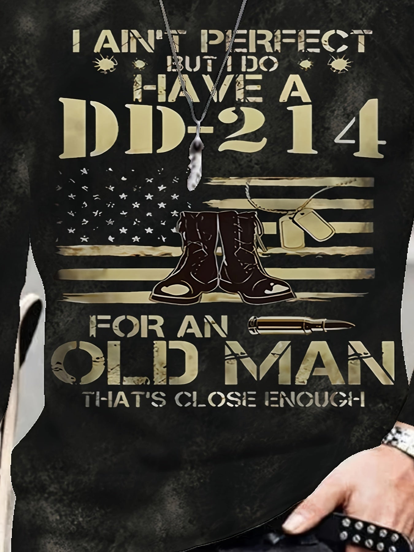 DD 53 Print Men's Long Sleeve Vintage Novelty Tee