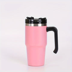 20oz Stainless Steel Insulated Car Cup with Handle Straw