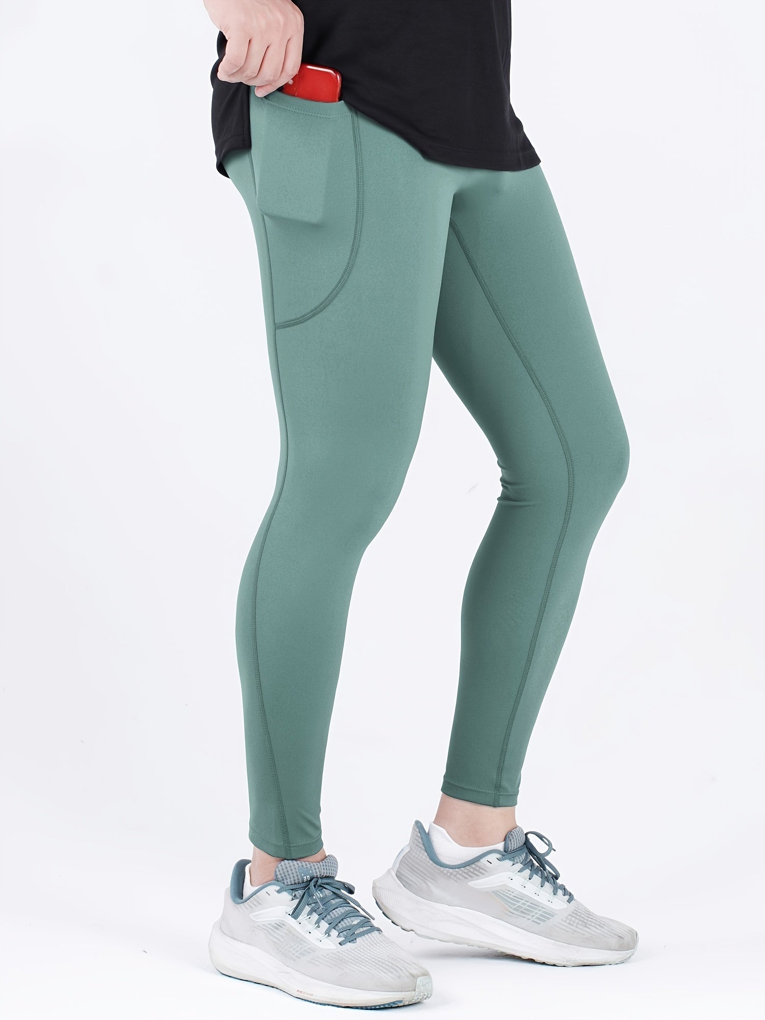 Men's High Waist Compression Sports Leggings Quick Dry Pants