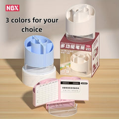 Pen Holder With Memo Board, Mirror & Calculator - Desk Organizers