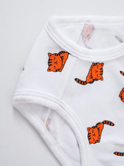 Girls Cartoon Animals & Flowers Graphic Shortie Brief Cotton Underwear Set