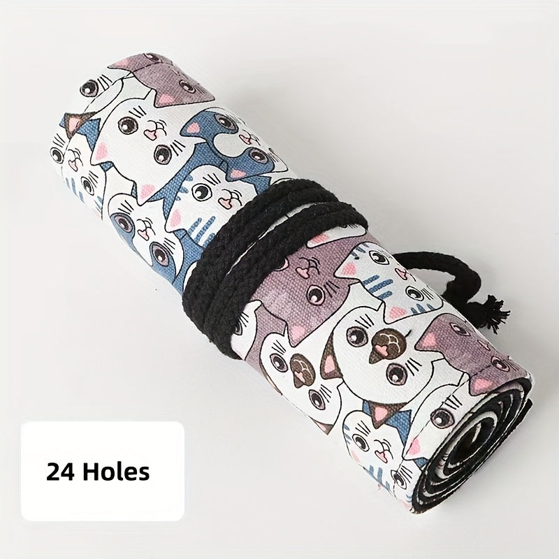 Big Headed Cat Printed Pencil Case Pencil Storage Bag