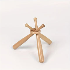 Rubber Wood Mini Wooden Stick Baseball Round Wooden Stick Bracket