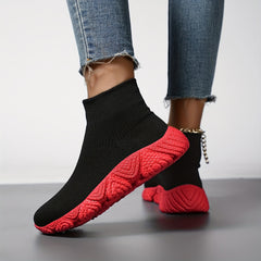High Top Flying Woven Shoes Mesh Breathable Running Shoes