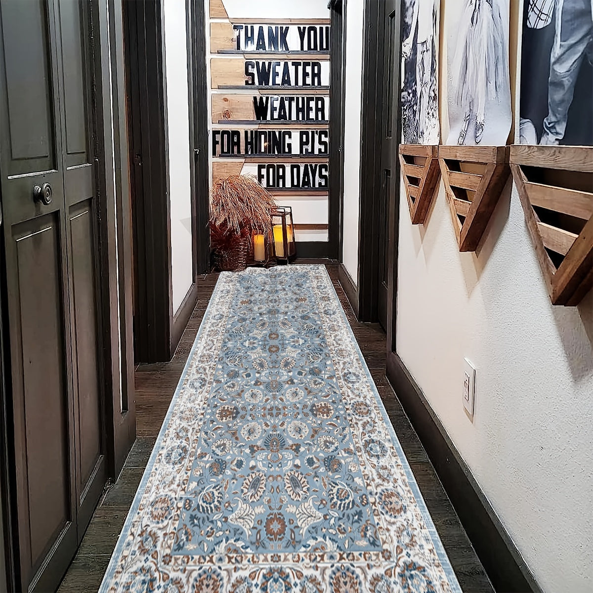 Vintage Boho 2'X10' Runner Rug Non Slip Washable Stair Carpet Runner