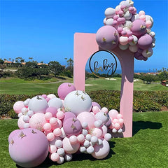 180pcs Light Pink Purple Balloon Arch Kit w/ Butterfly Stickers
