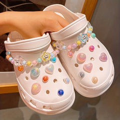 Rabbit Bead Chain & Glitter Shoe Buckles for Clogs DIY Decoration