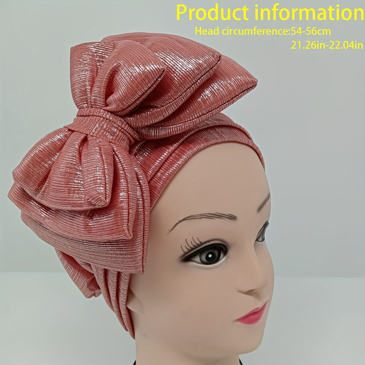 Three Layer Bow Turban Cap Sparkly Bandana Head Wrap Women Vintage Lightweight