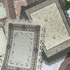 10 Sheets Retro Flower Window Hollow Lace Journal Decorative Paper