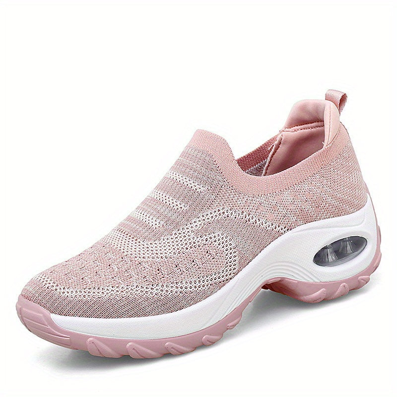 Women's Breathable Slip On Woven Sneakers Lightweight Low Top Shoes