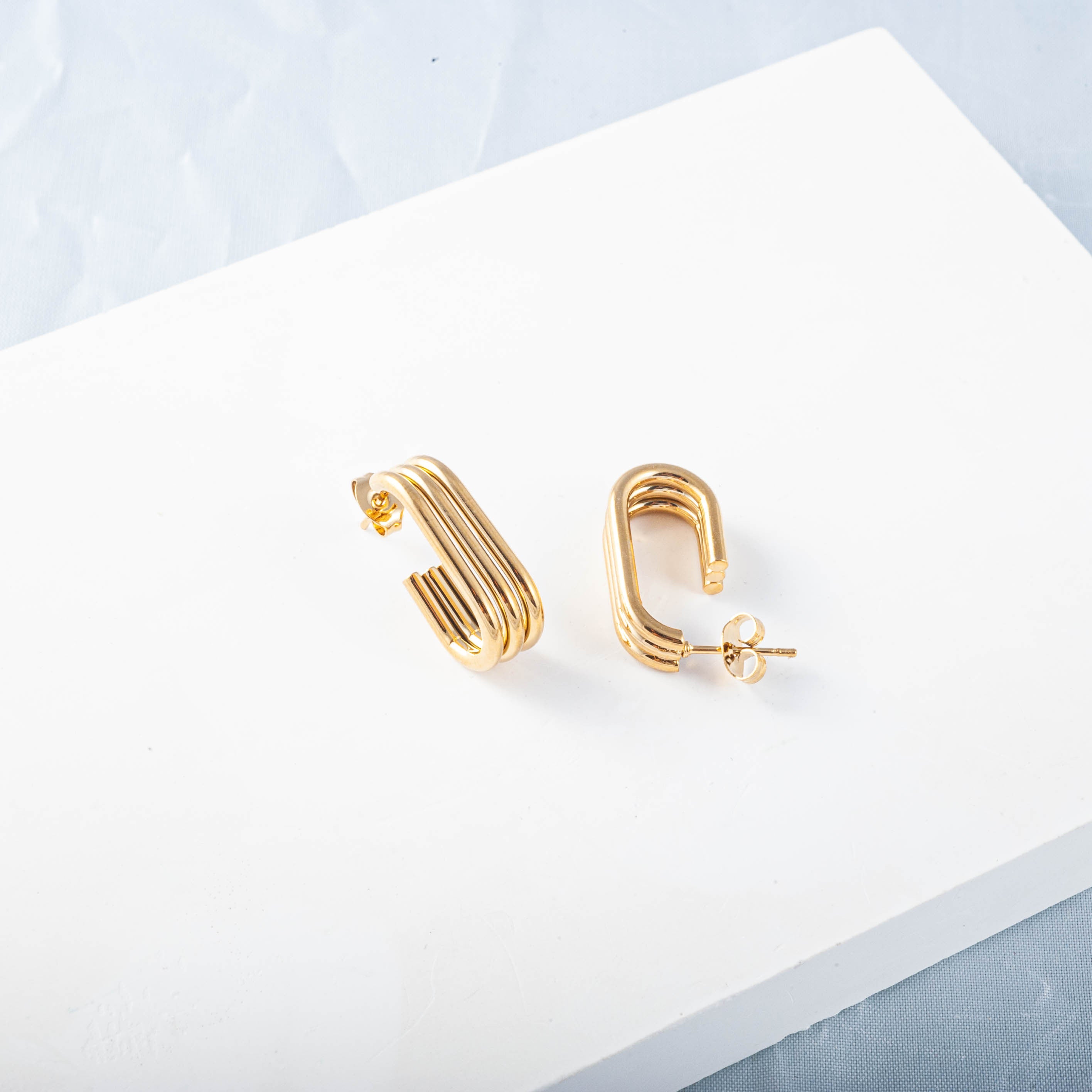 Geometric Stud Earrings Minimalist Style for Girls