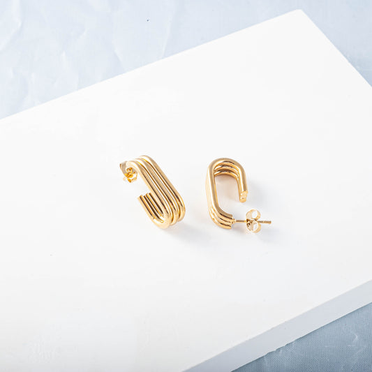 Geometric Stud Earrings Minimalist Style for Girls