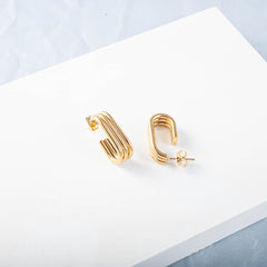 Geometric Stud Earrings Minimalist Style for Girls