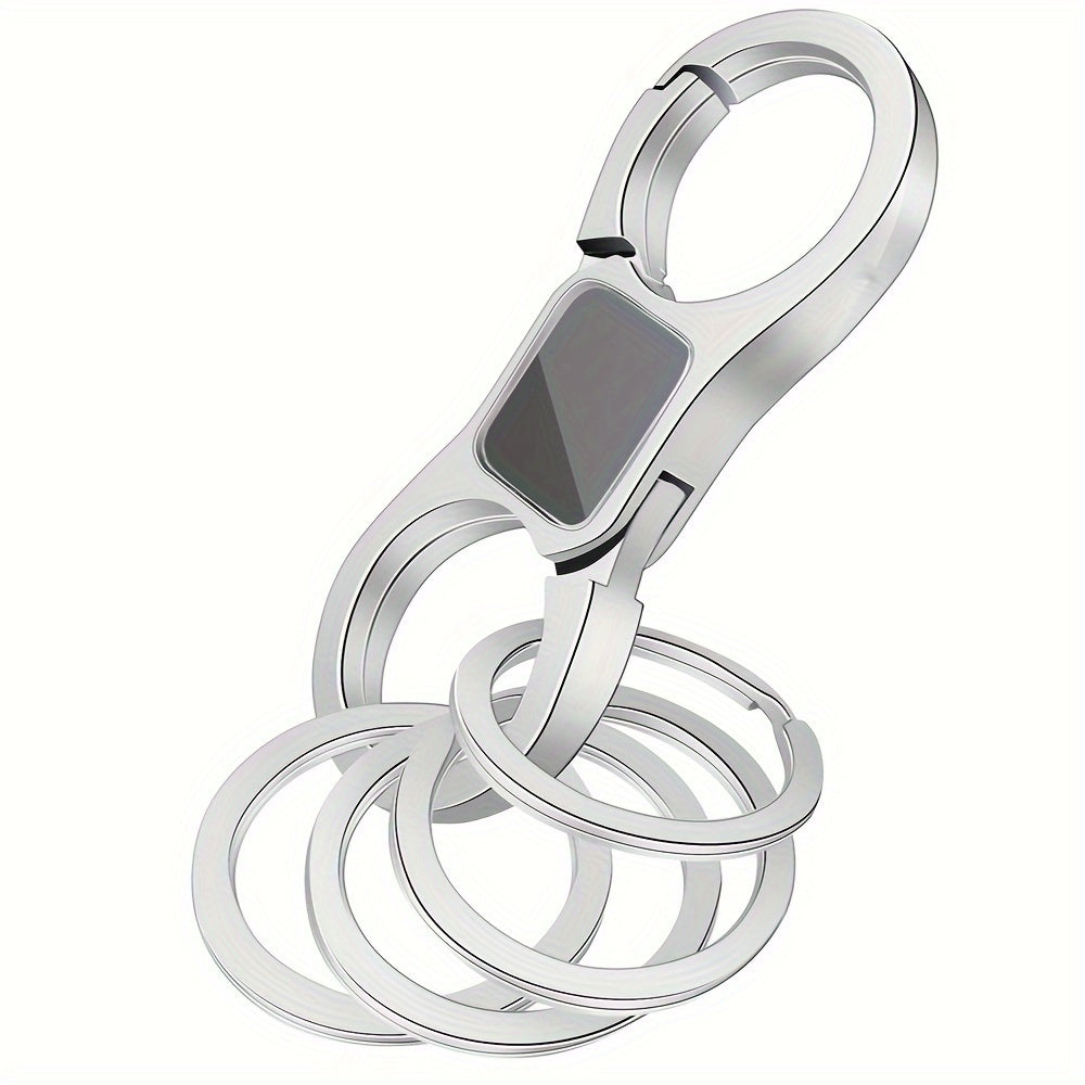Heavy Duty Key Chain Quick Release Spring with 4 Key Rings