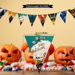 Halloween Letter & Animal Print Banner Skull Spooky Spider Party Decor