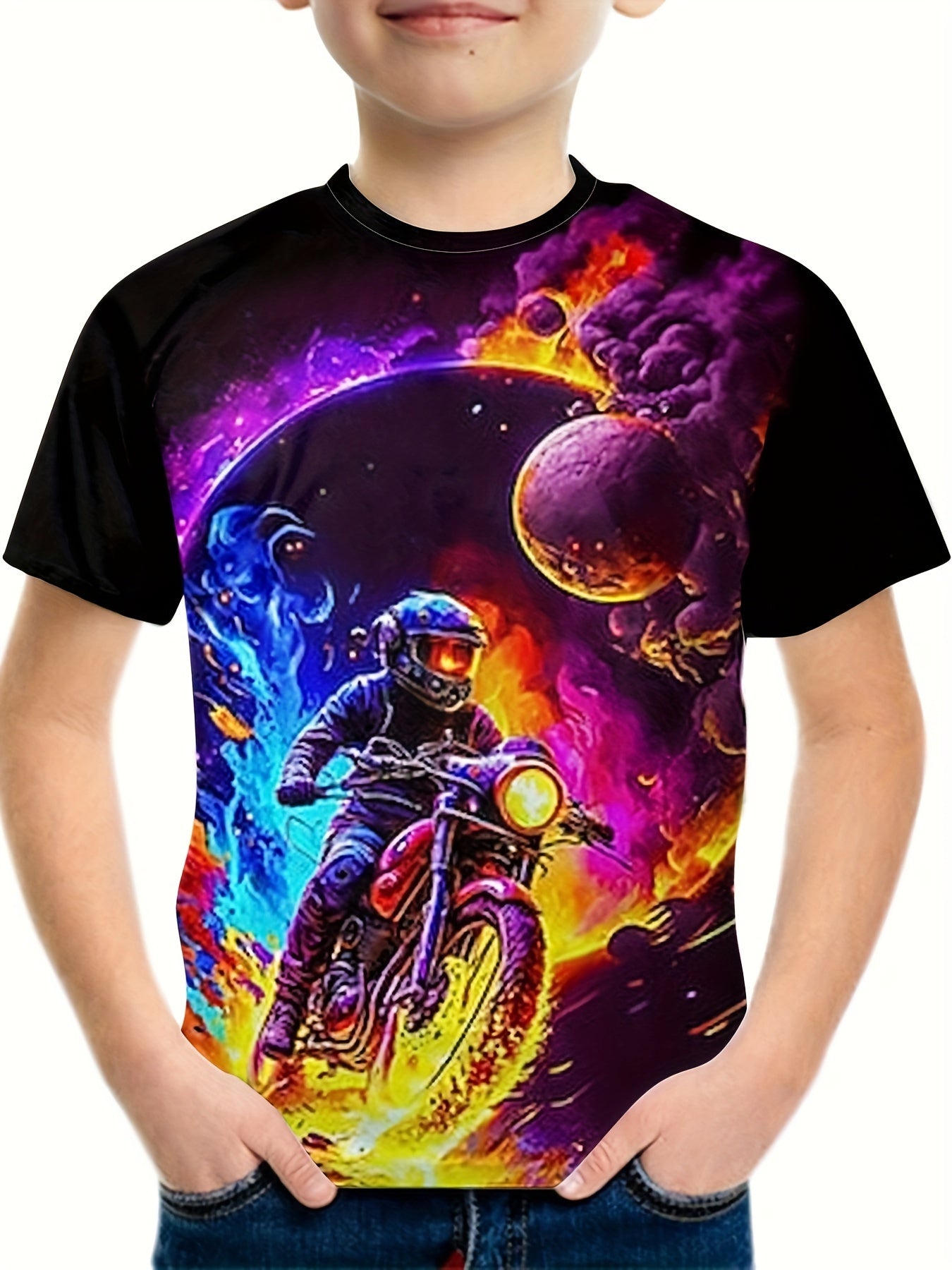 3D Dragon Pattern T shirt For Kids Short Sleeve Top Casual Tee