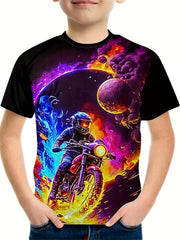 3D Dragon Pattern T shirt For Kids Short Sleeve Top Casual Tee