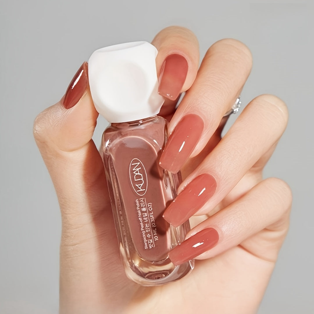 Kuda 10ml Nail Polish Peach Mousse Quick Dry No Odor Solid Manicure Nail Care