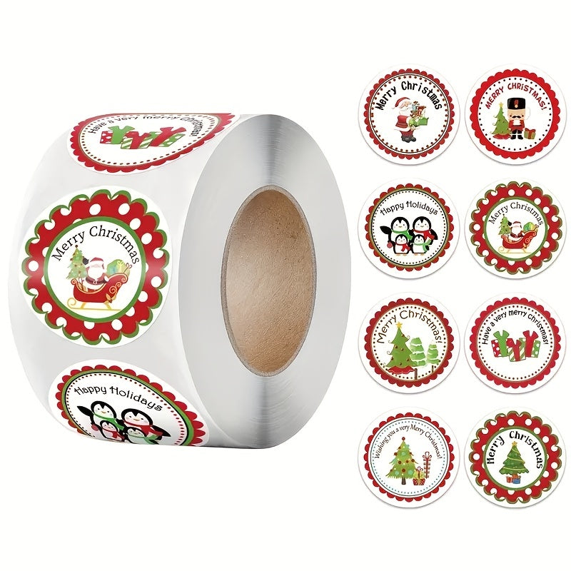 500 Christmas Festive Stickers - Animals Snowmen Trees - Small Business Supplies