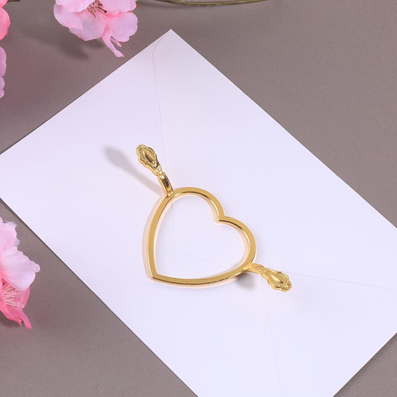 Metal Wax Seal Mold Golden Love Heart Fire Print Holder