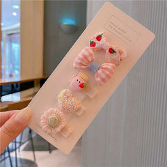 Girls' Bow Flower Mushroom Heart Hair Clips