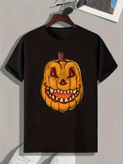 Jack O Lantern Print Men's Graphic T-shirt for Summer