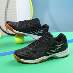 Men's Rubble Sole Badminton Shoes Non Slip Lace Up Sneakers