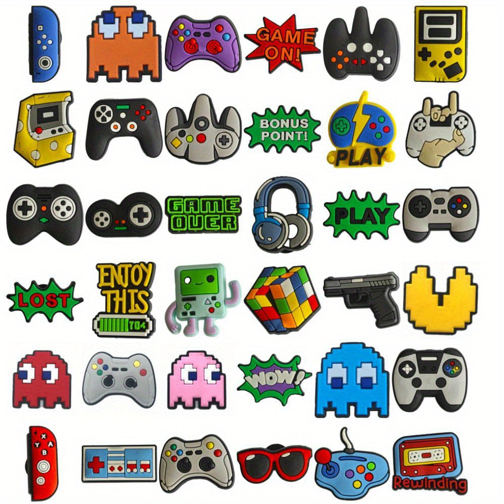 36pcs Game Pattern Shoe Charms For Sandals - Shoe Decorations Accessories